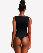 Boat Neck Bodysuit Double Lined Going Out Top