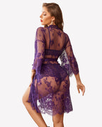 Women Lingerie Set 3 Piece Bra and Panty Sets with Robe