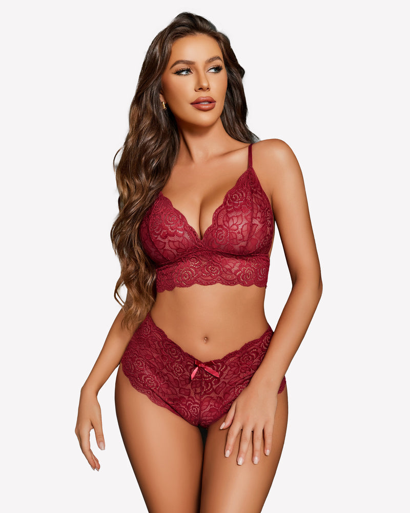 Women Lingerie Set 3 Piece Bra and Panty Sets with Robe