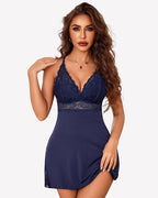 Lace Nightgown V Neck Soft Chemise