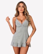 Lace V Neck Modal Babydoll Sleepwear