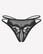 Lace Floral Lace Crotchless Briefs G-String