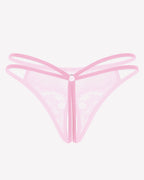 Lace Floral Lace Crotchless Briefs G-String