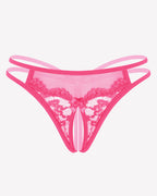 Lace Floral Lace Crotchless Briefs G-String