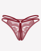 Lace Floral Lace Crotchless Briefs G-String