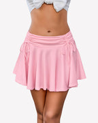 Pleated Mini Skirt Y2k Drawstring Skirts