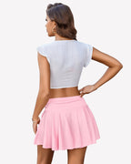 Pleated Mini Skirt Y2k Drawstring Skirts