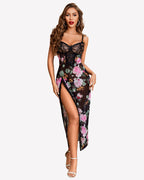 Lace Chemise Mesh Side Split Nightdress