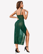 Lace Chemise Mesh Side Split Nightdress