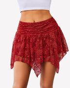Y2k Layered Asymmetrical Short Skirt
