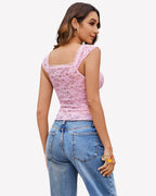 Lace Tops V Neck Crop Y2k Shirt