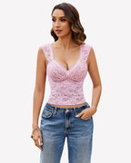 Lace Tops V Neck Crop Y2k Shirt