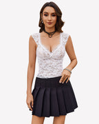 Lace Tops V Neck Crop Y2k Shirt