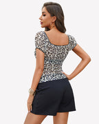 Short Sleeve Sheer Mesh Tops