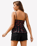 Y2k Cami Top Ruffle Flowy Tank Blouse