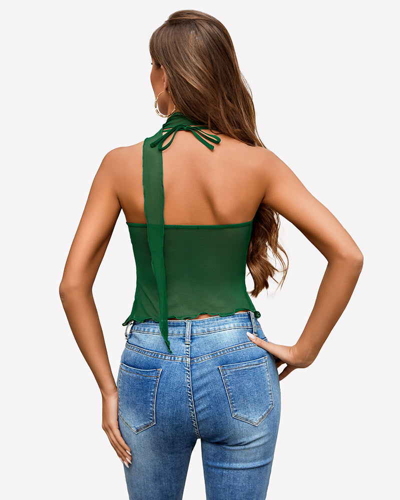 Mesh Tank Y2K Crop Top