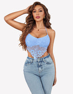 Crop Top Halter V Neck Cami Tank
