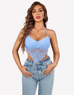 Crop Top Halter V Neck Cami Tank