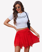 Mesh Y2K Drawstring Ruched Bow Short Skort