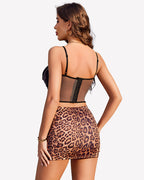 Pencil Bodycon Y2K Leopard Print Mini Skirt