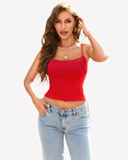Double Lined Casual Basic Vest Cropped Top