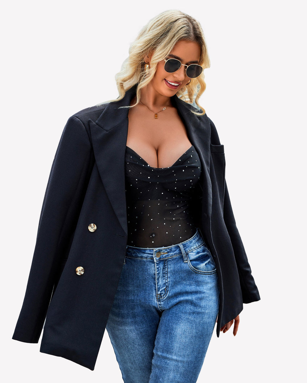 Mesh Cowl Neck Tank Top Sequin Shirt