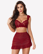Lingerie Set Lace Bra and Bodydon Dress