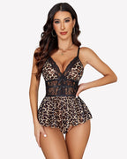 Lace Bodysuit V Neck Mesh Sleepwear