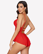 Lace Bodysuit V Neck Mesh Sleepwear
