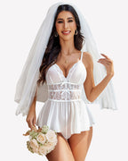 Lace Bodysuit V Neck Mesh Sleepwear
