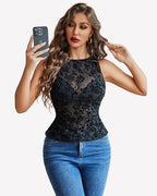 Mesh Tank Sleeveless Boat Neck Y2k Top