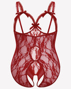 Plus Size Crotchless Exotic Lace Teddies