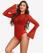 Long Sleeve Rhinestone Bodysuit
