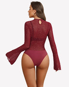 Long Sleeve Rhinestone Bodysuit