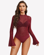 Long Sleeve Rhinestone Bodysuit