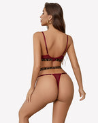 Leopard Push Up with Chain Bra Panty Set