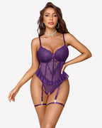 Deep V Teddy Lingerie One Piece