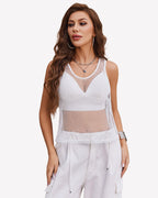 Fishnet Top Sleeveless Fishnet Blouses Shirt