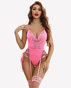 Lace Bodysuit Lingerie Sets with Garter Belts