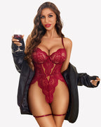 Cross-Back Straps Teddy Babydoll