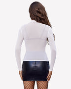 Mesh Rhinestone Sheer Tops