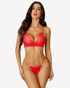 Sheer Floral Mesh Lingerie Set Bra and Panty