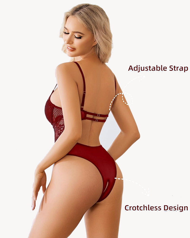 Cut Out Babydoll Crotchless Teddy
