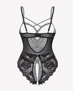 Floral Lace Crotchless Teddy Mini Babydoll