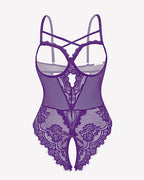 Floral Lace Crotchless Teddy Mini Babydoll
