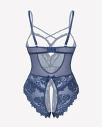 Floral Lace Crotchless Teddy Mini Babydoll