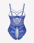Floral Lace Crotchless Teddy Mini Babydoll