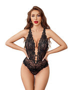 Lace Deep V Neck Bodysuit