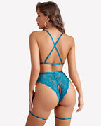 Lace Crotchless Bodysuit with Garter Belt