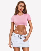 Short Sleeve Slim Fit Crew Neck Body Suits